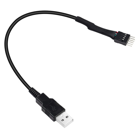 XMSJSIY USB A to 9 Pin USB Header, 9 Pin Motherboard Male IDC Dupont to USB 2.0 Type A Male Cable Cord Extender Adapter Converter Cable - 20cm