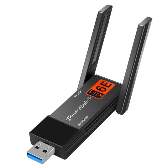 Panda Wireless PAU0F AXE3000 Tri Band (2.4/5 / 6 GHz) WiFi 6E USB 3.0 Adapter - Windows 10/11, Zorin, MX Linux, EndeavourOS, Mint, Ubuntu, Manjaro