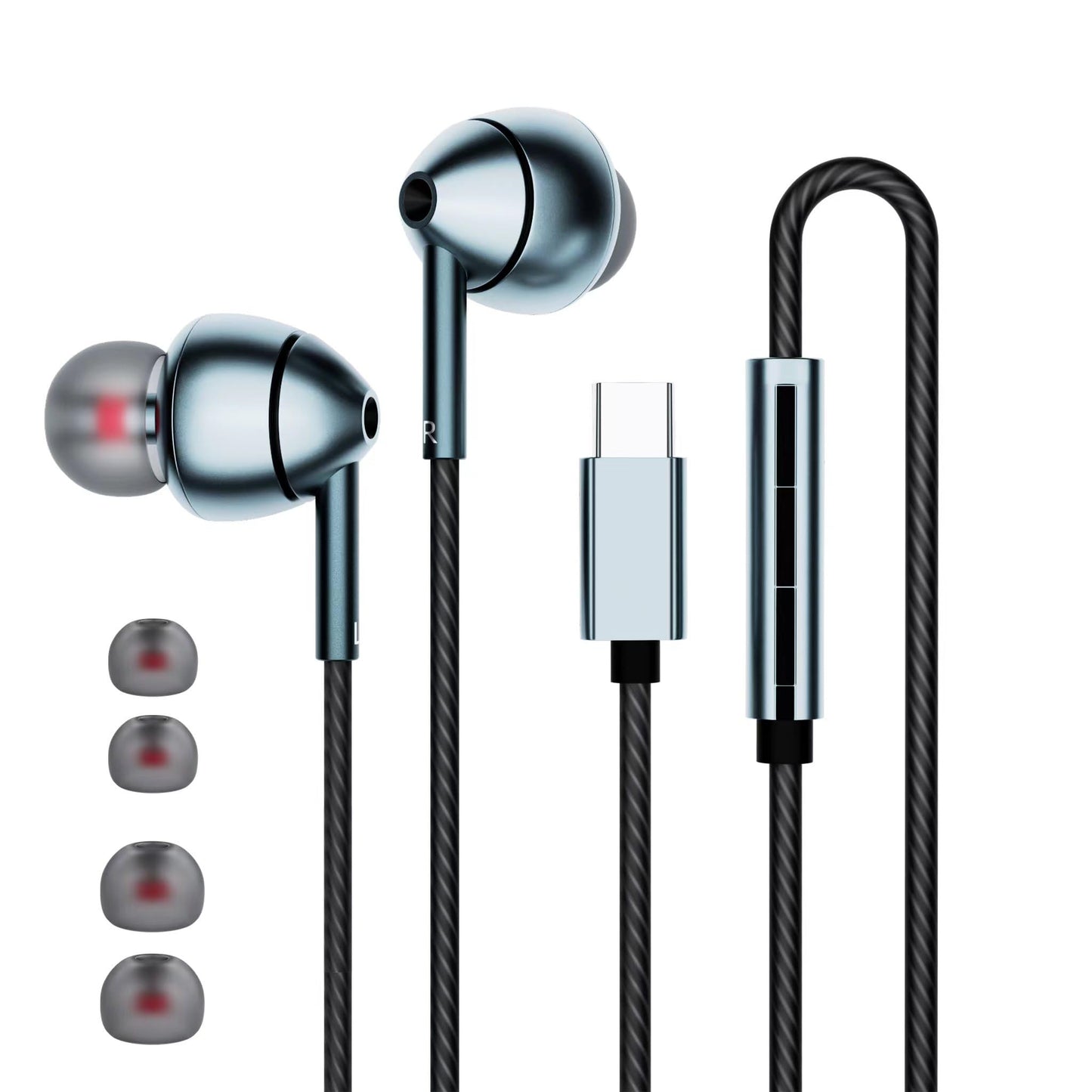 USB C Headphones for Samsung Galaxy S23 FE S22 S21 S20 A53 A54 Wired Earbuds in-Ear Type C Earphone with Microphone Volume Control Bass Stereo Noise…