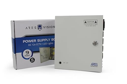 Ares Vision 9 Channel/Port 10 AMPS, 12V DC Power Supply Box, Individually Fused for CCTV, LED, and All 12v DC Devices. Includes Screw Drivers & Extra