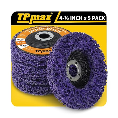 TPmax 4-1/2" x7/8'' Stripping Discs Rust Remover Wheel Remove Paint and Oxidation Poly Strip Wheel Disc Abrasive Angle Grinding Wheel - 5 Pack(Purple)
