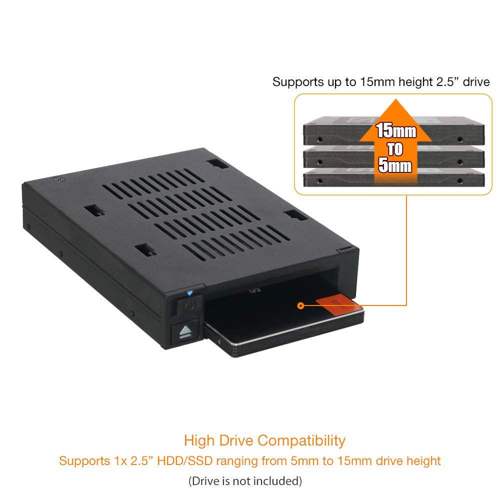 ICY DOCK 1 Bay 2.5 SAS/SATA HDD/SSD Docking Enclosure for External 3.5” Bay | flexiDOCK MB521SP-B