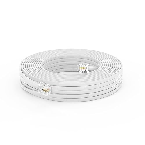 THE CIMPLE CO Phone Cord for Landline, 100 FT, Modular Telephone Extension Line, 2 Conductor (2 Pin, 1 Line) Cable, Works with FAX, AIO, and Other