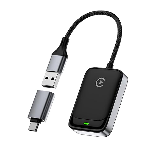 MoKo Wireless CarPlay Adapter for iPhone 2025, Only for iPhone iOS 10+ and Cars with Built-in Car Play, Converts Wired Car Play to Wireless