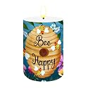 Briarwood Lane Spring Flameless Candle 6x3 Happy Beehive Flameless Candle with Timer for Spring