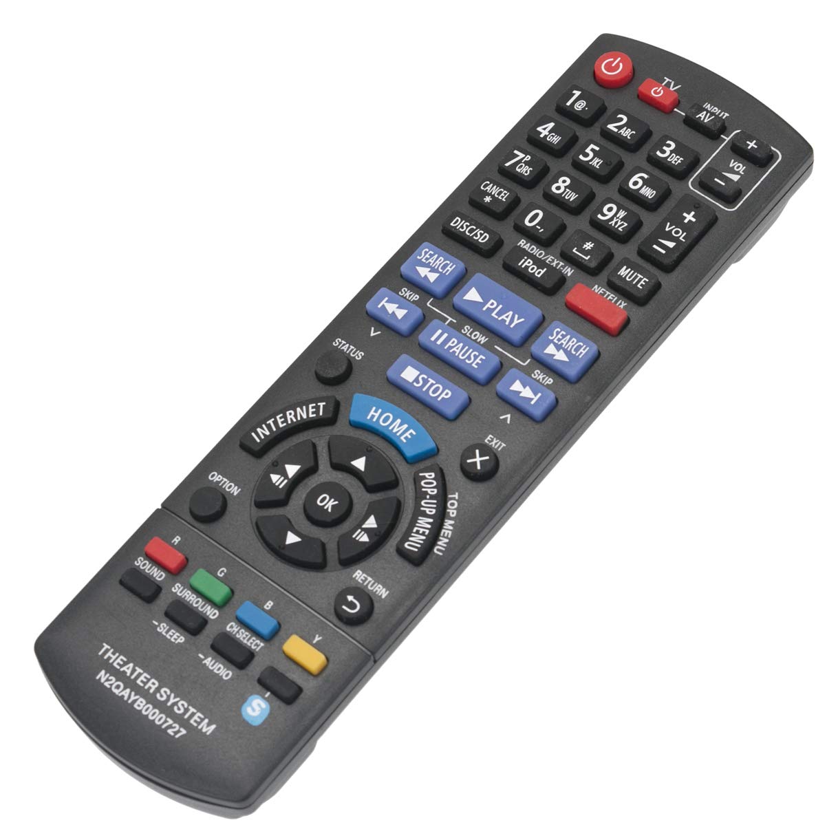 N2QAYB000727 Replaced Remote Control Applicable for Panasonic SC-BTT196 SC-BTT490 SC-BTT190 SC-BTT195 SCBTT196 SCBTT490 SCBTT190 SCBTT195 SA-BTT490