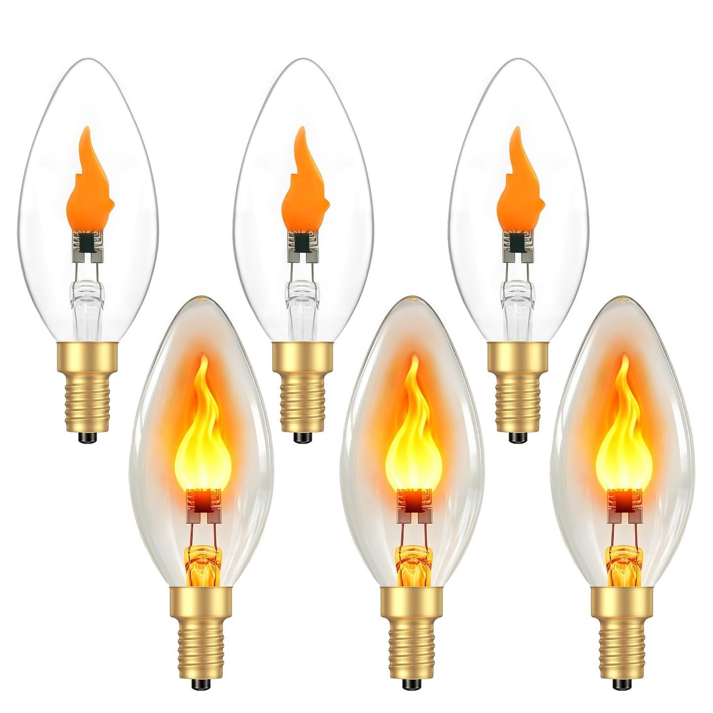Vicstone Real Flame Light Bulbs, E12 Flickering Bulb for Indoor Outdoor