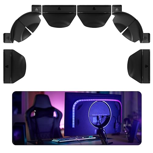 Upgraded Brackets Set Fit for Philips Hue Play Gradient Light Strip, Compatible with 55" 65" 75" Hue TV Lightstrip, Light Strip Brackets Kit, LED