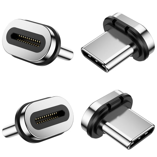 Magtame 24 Pin Magnetic USB C Tips, 4 Pack Type C Connector, Compatible 24Pin USB-C Magnetic Adapter and Cable
