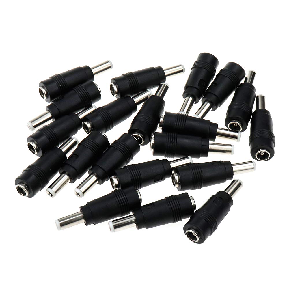 Dahszhi DC Power Adapter 5.5mm x 2.5mm Male Plug to 5.5mm x 2.1mm Female Jack for Universal Laptop Interface Power Cable Connector - 20pcs