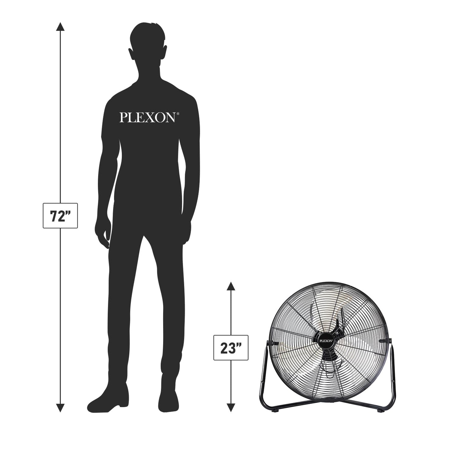 Plexon 20" High Velocity Floor Fan, Industrial Metal Shop Fan, 4200 CFM