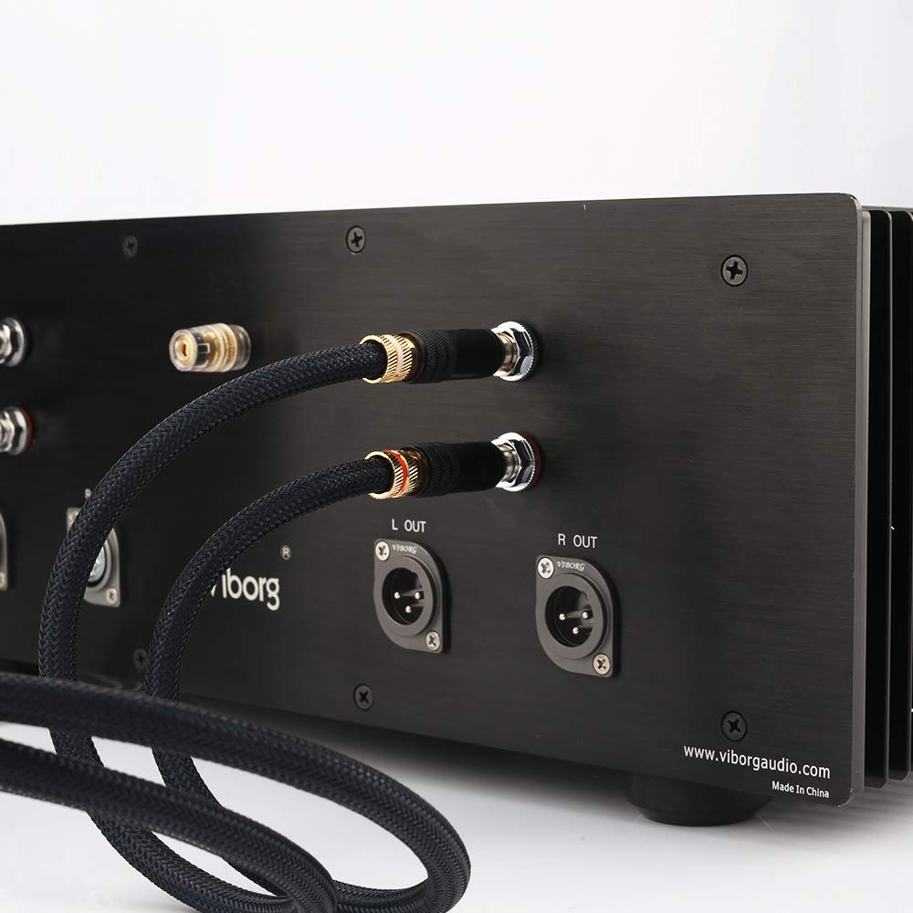 Viborg Female XLR Chassis Panel Mount Connectors, Hi End Audio XLR Socket, XLR Jacks, Pure Copper Rhodium Plated XLR Receptacle with PTFE Insulator