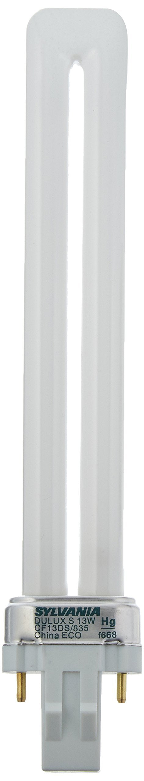 OSRAM Sylvania Dulux S Ecologic Pl Type Compact Lamp, S (T4), 13 Watt, 3500K, 82 CRI, Gx23, 120 Volts-683365