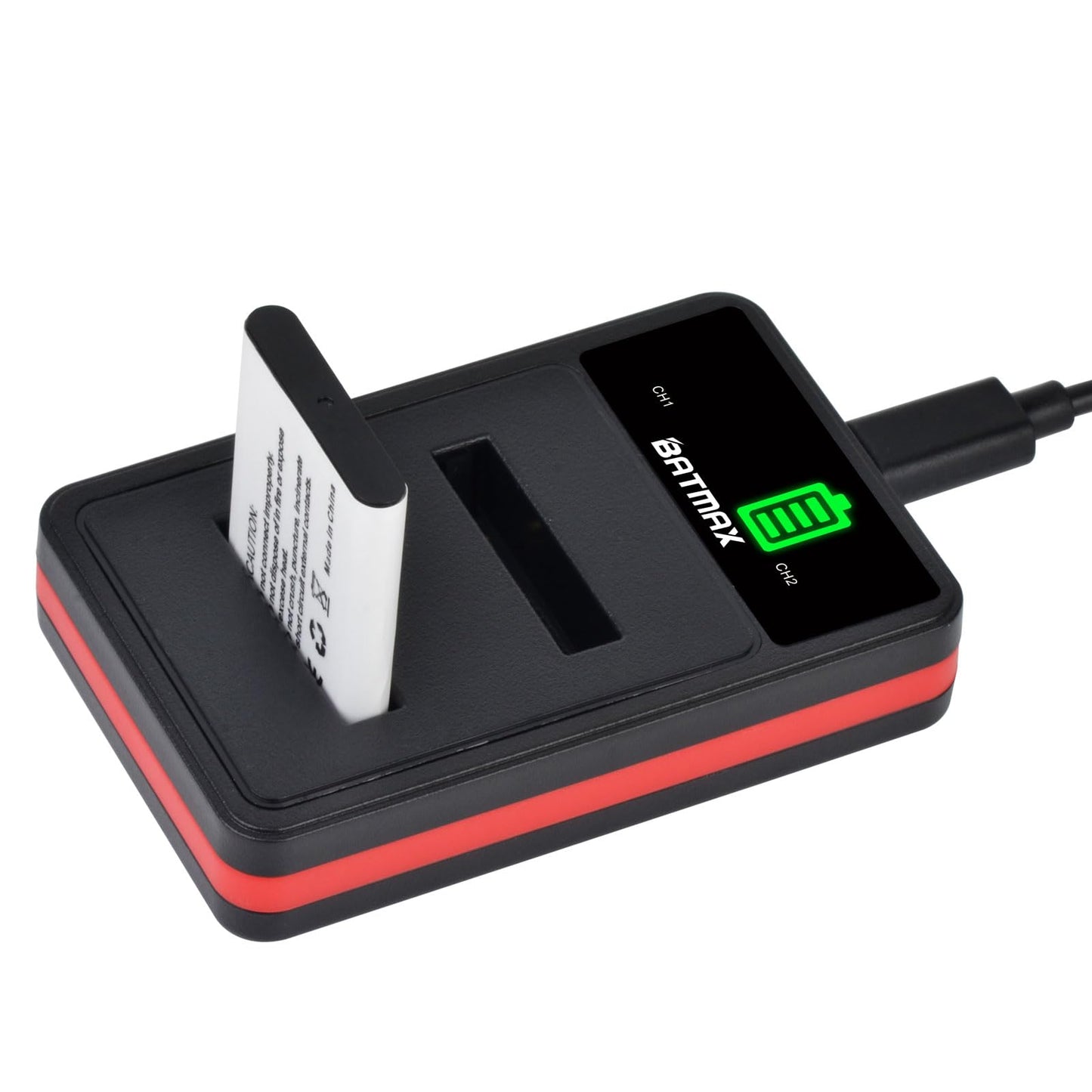 Batmax 2Pcs EN-EL10 NP-45 Li-40B Battery + Quick LED Dual Charger for Fujifilm NP 45 Nikon EN EL10 Olympus LI-42B LI-40B, Kodak KLIC-7006, Casio