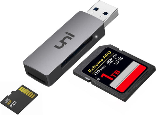 uni SD Card Reader, USB 3.0 SD Card Adapter High-Speed Micro SD Memory Card Reader Support SD/Micro SD/TF/SDHC/SDXC/MMC/UHS-I Card Compatible