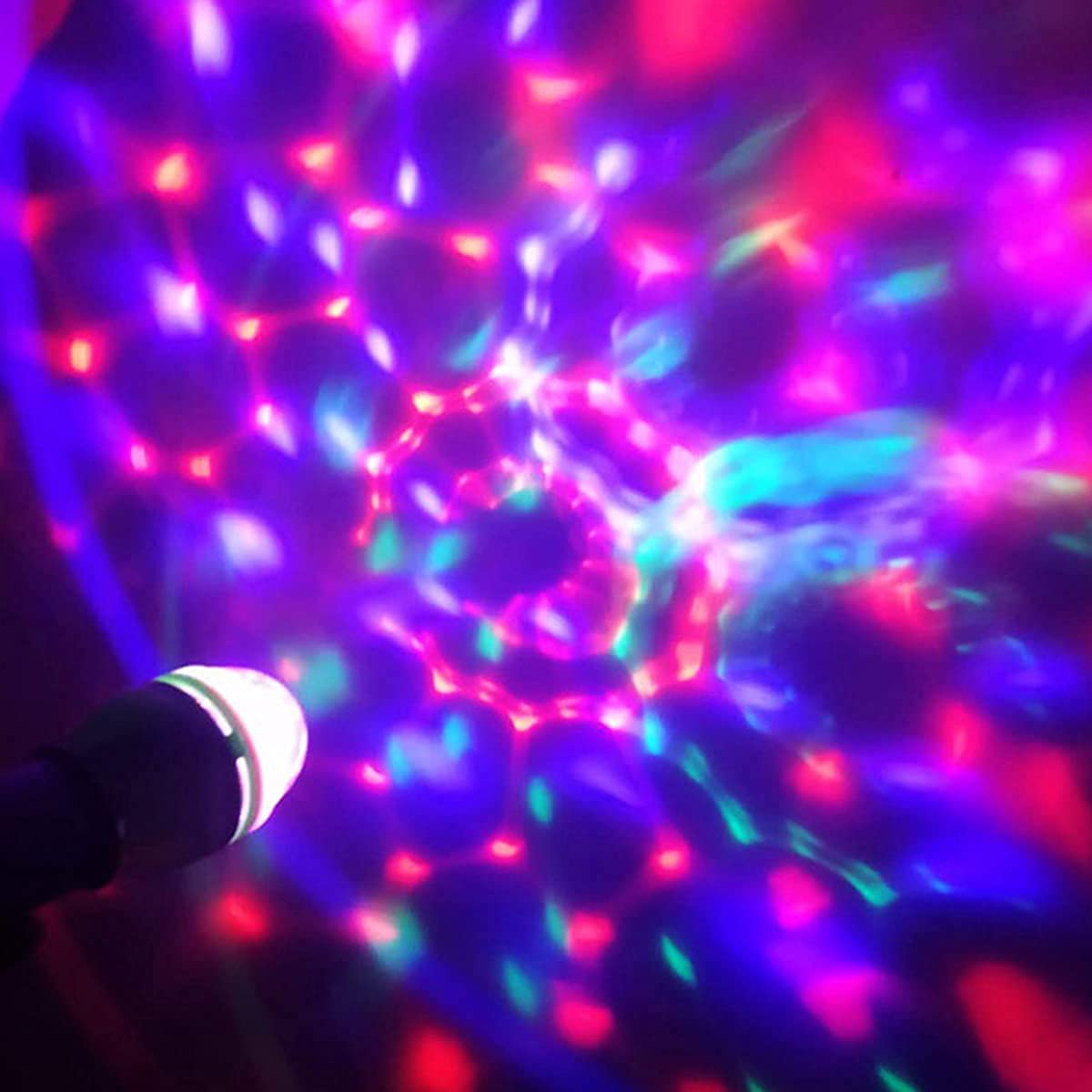 Swovo 2 pcs LED Ball Bulb Lamp, 3W E27 LED RGB Crystal Rotating Stage Bulb