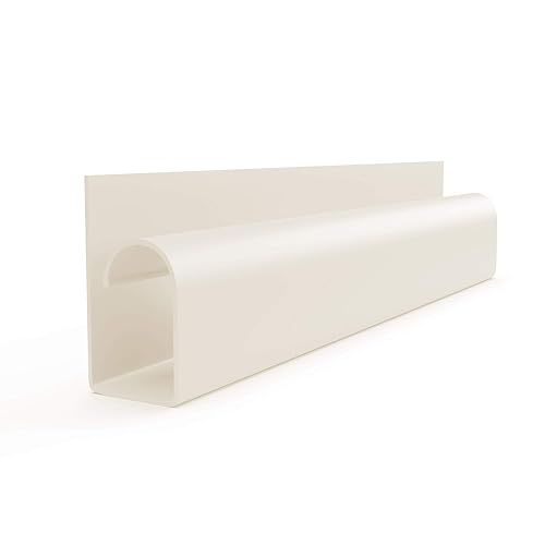 Electriduct Large Hook Channel Cable Raceway Desk Cord and Wire Organizer - 45 Inch - Ivory