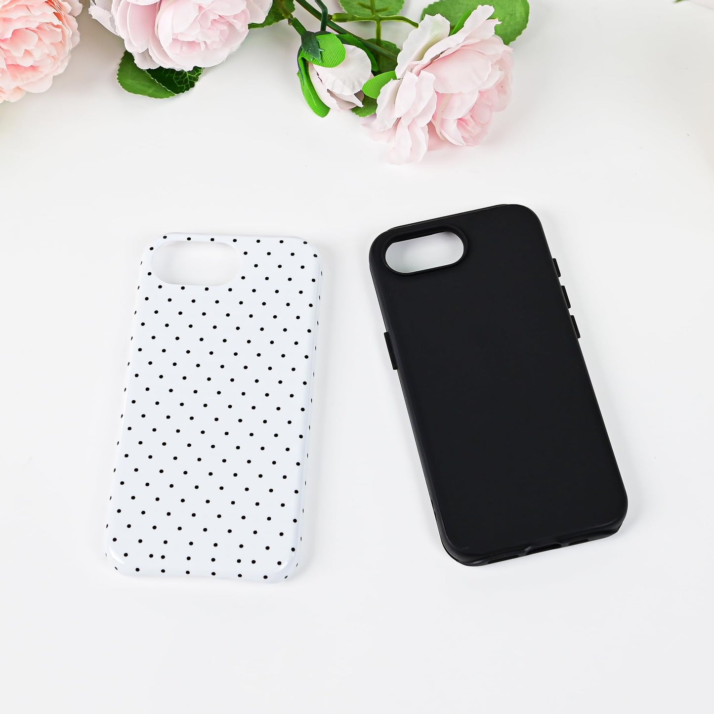 DuiDuiQ Polka Dot Pattern Phone Case for iPhone 16e/17e 6.1", White