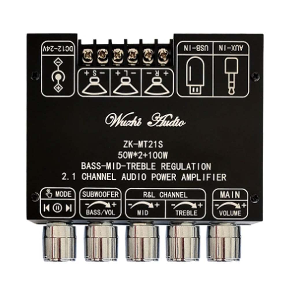 ZK-MT21S 2.1 Channel Audio Amplifier Module Subwoofer Midrange Treble