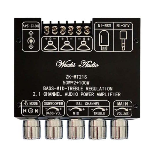 ZK-MT21S 2.1 Channel Audio Amplifier Module Subwoofer Midrange Treble