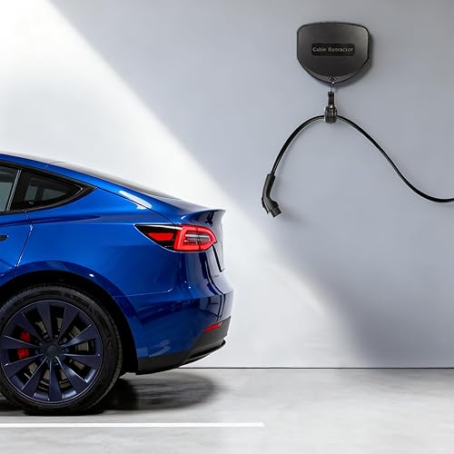 EV Charger Cable Retractor-11.5ft Wall Mount Automatic Charger Retractable Cord Reel and Retractable Cable Organizer for most EV Charger, Applies to