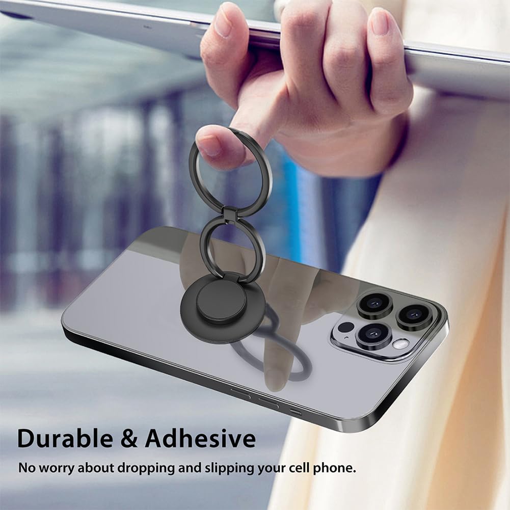 MonIdea Phone Grip, Phone Ring Holder Finger Kickstand, Foldable & Adjustable Metal Cell Phone Rings Gripper Stand Work with Magnetic Car Mount