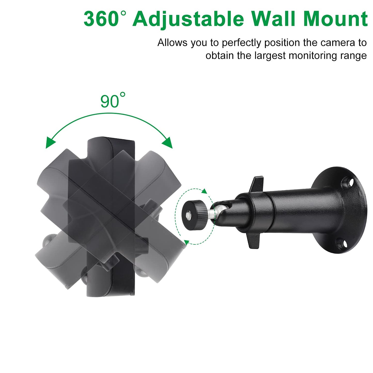 UYODM Wall Mount Compatible with SimpliSafe SimpliCam 1080p Wired Indoor Home Security Camera, 360 Degree Adjustable Aluminium Wall Mounting Bracket