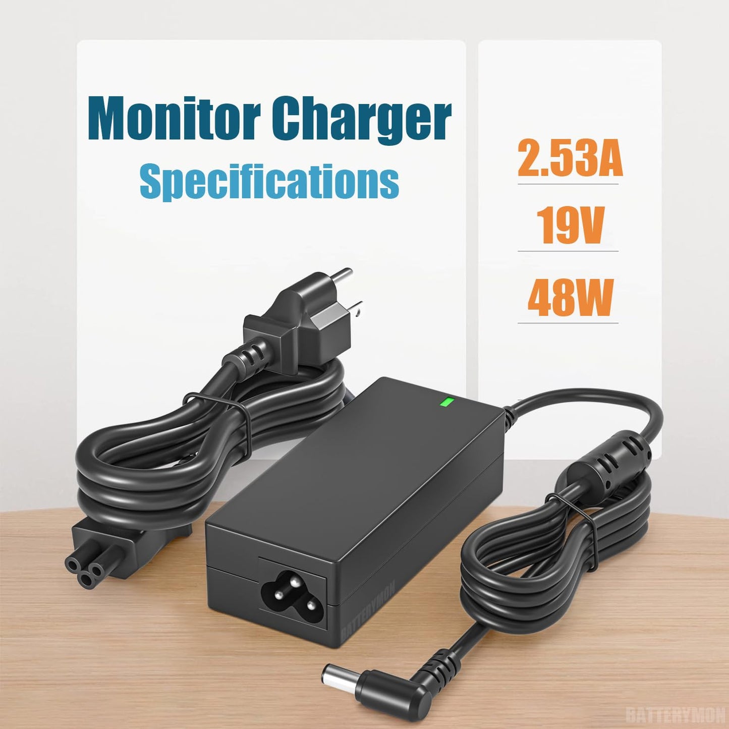 19V 2.53A AC Adapter Power Cord Compatible with Samsung UN32J5205AF UN32J4000 UN32J4500 UN32J400D UN32J400DAFXZA UN32J4000AF UN32J5003AF UN22H5000…