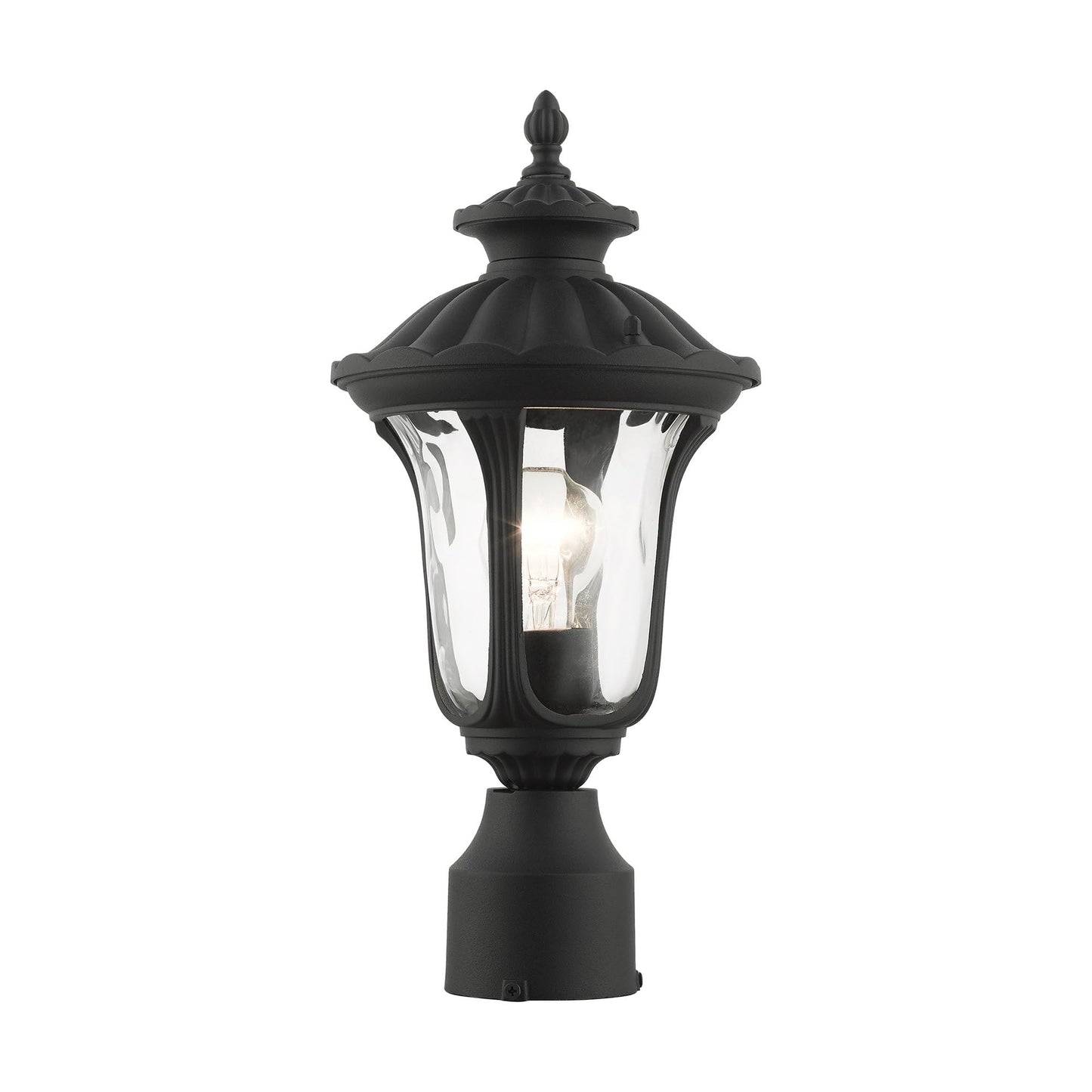 Livex Lighting 7855-14 Oxford 1 Light Outdoor Post Head, Black ("19"" x 9.5"" x 19""")