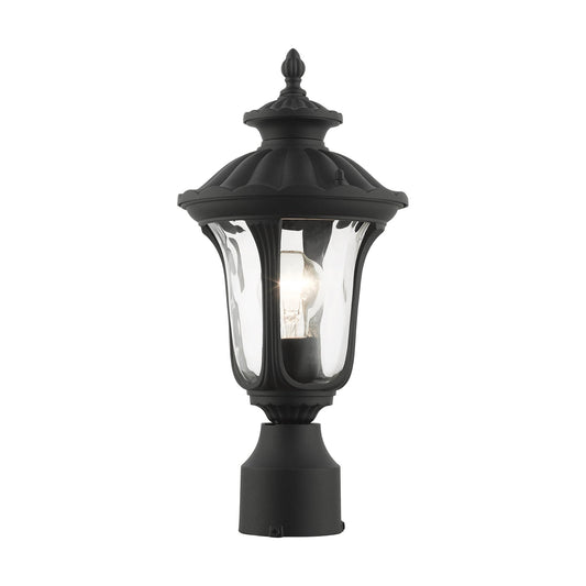 Livex Lighting 7855-14 Oxford 1 Light Outdoor Post Head, Black ("19"" x 9.5"" x 19""")