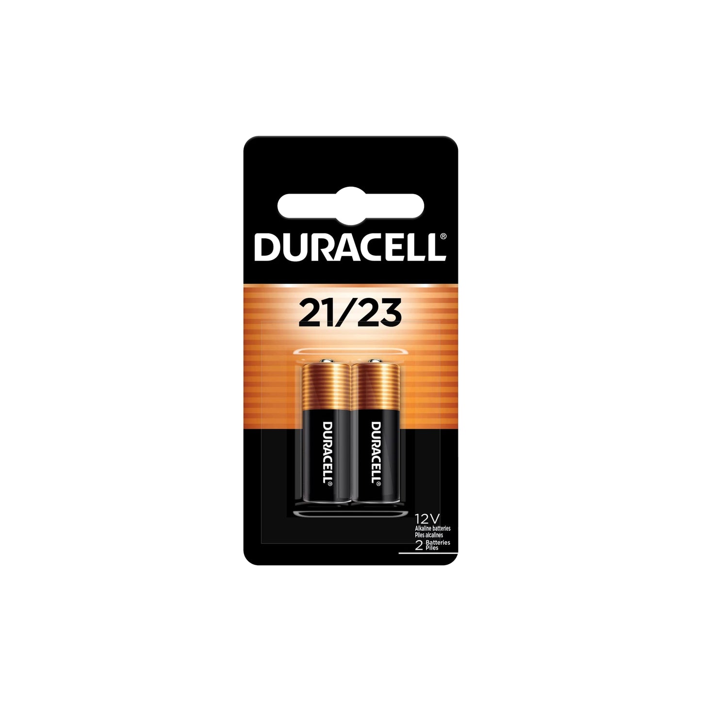 Duracell 21/23 12V Battery, 2 Count (Pack of 1), 21/23 12 Volt Alkaline Batteries, Long-Lasting, Key Fob, Alarm Sensor, Garage Door Openers, and More
