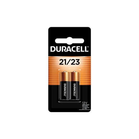 Duracell 21/23 12V Battery, 2 Count (Pack of 1), 21/23 12 Volt Alkaline Batteries, Long-Lasting, Key Fob, Alarm Sensor, Garage Door Openers, and More