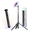 KraftGeek Magnetic Phone Tripod for iPhone MagSafe - 66'' Automatic Selfie Stick with Remote, Portable Tripod Stand for Video Recording, Travel