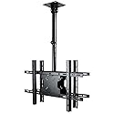 VideoSecu Tilt Swivel Height Adjustable Dual TV Ceiling Mount for Most 32"-75" Double LCD LED TVs Monitors up to VESA 600x400mm with TV Ceiling Mount