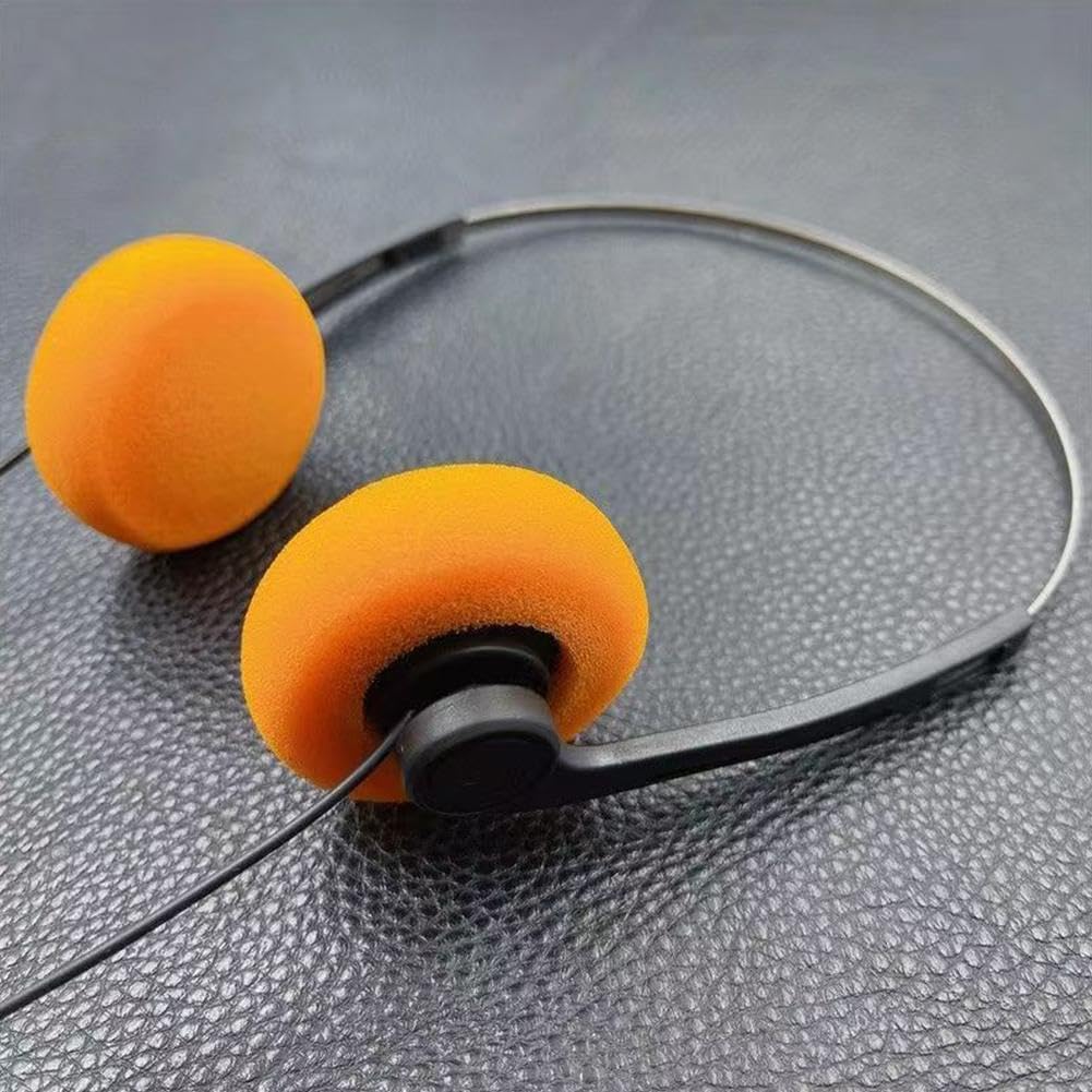 Risprsulen 2Pcs Orange Retro Over-Ear Headphone,Vintage Feelings Underwire Headphone,Hi-Fi Stereo Earphone Headset, Retro Lightweight Earphones…
