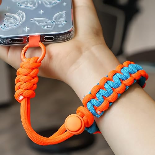 YouPocket Phone Lanyard Phone Wrist Strap for Cell Phone Case, Adjustable Phone Strap Lanyard Phone Tether Anti Theft (Orange)