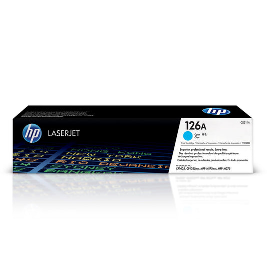 HP 126A Cyan Toner Cartridge | Works LaserJet Pro 100 Color MFP M175 Series, CP1025 Series, TopShot LaserJet Pro M275 MFP Series | CE311A