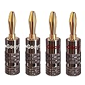 Goaycer Banana Plugs for Speaker Wire ?24K Gold Plated Speaker Banana Plugs (2 Pairs/4 pcs)
