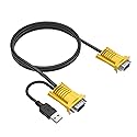 Yinker 10ft USB VGA 2in1 KVM Cable for VGA KVM Switch (1pack, Yellow)