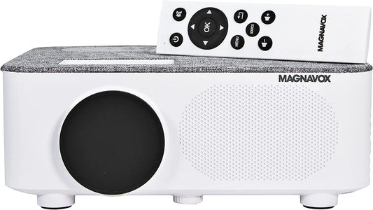 Magnavox MP603 Home Theater Projector with Bluetooth Wireless Technology and Suitcase Speaker | 1080p and 160" Display Supported | Compatible