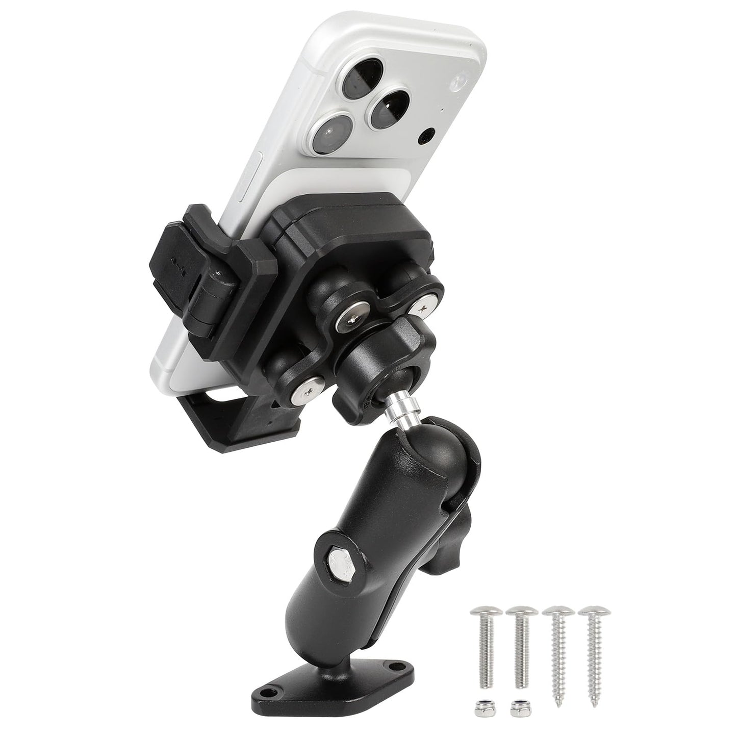 FPN Heavy Duty Phone Mount Holder with Vibration Dampener for Boat Truck Car [Camera Friendly] [1s Lock & Release] [Aluminum Screw-Mounted AMPS