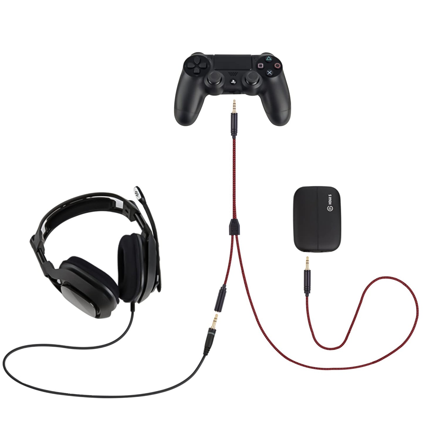 Sqrgreat 6.9ft Red HD60 S Chat Link Audio Cable for Elgato HD60 Series, PS5/PS4/Xbox One/X/S & PC, 1 Count