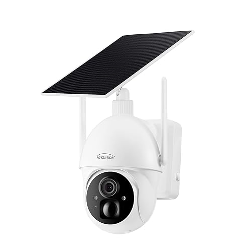 GYRATION 360 Degree Smart WiFi Wireless PTZ Dome Security Camera with Solar Panel