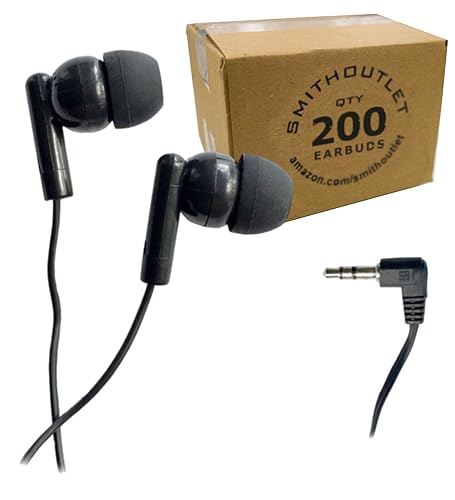 SmithOutlet 200 Pack Classroom Student Testing Headphones Earbuds in Bulk