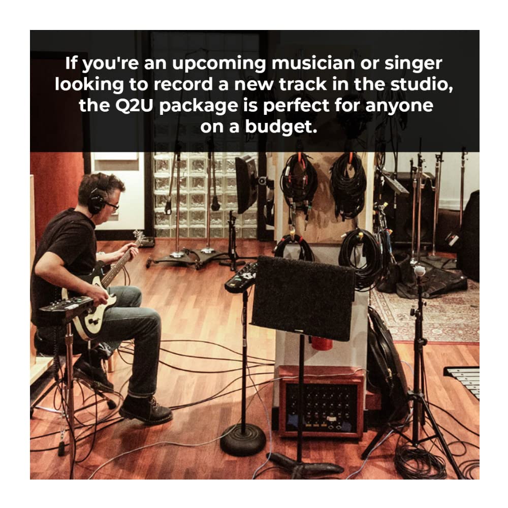 SAMSON Q2U USB/XLR Dynamic Microphone Recording and Podcasting Pack (Black)