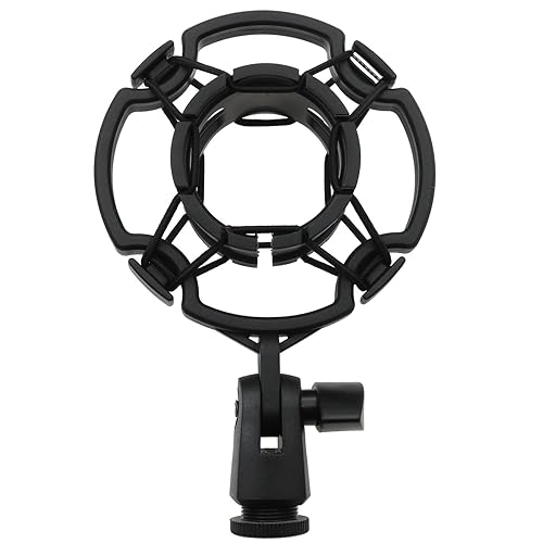 HLGHLG Universal Microphone Shock Mount for 42-46mm Mics, Professional Anti-Vibration Holder with 3/8" or M16 Thread, Compatible with Studio Condenser