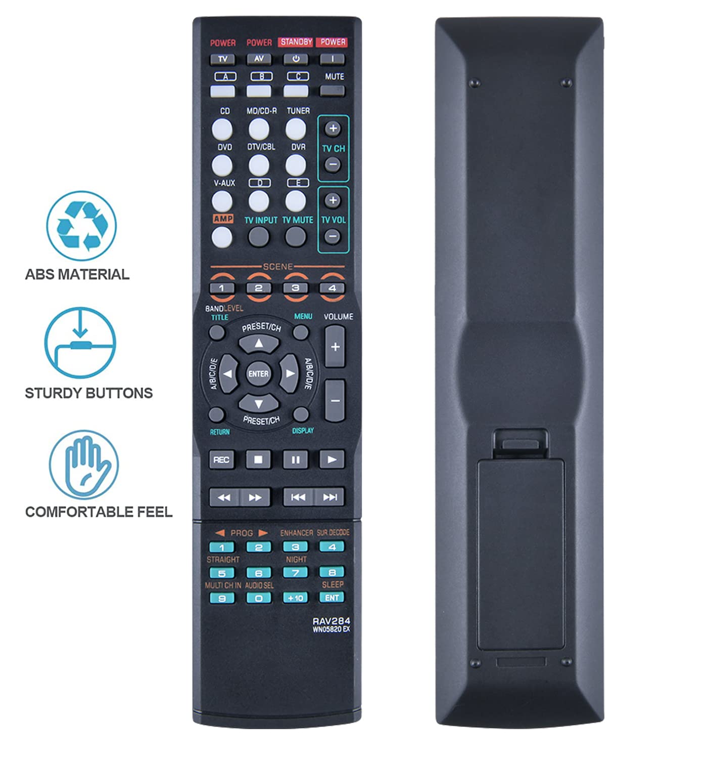 Remote Control Replacement for Yamaha AV Receiver HTR-6130 HTR-6230 RX-V365 RX-V365BL RX-V363 RX-V363BL RX-V563 RX-V563BL