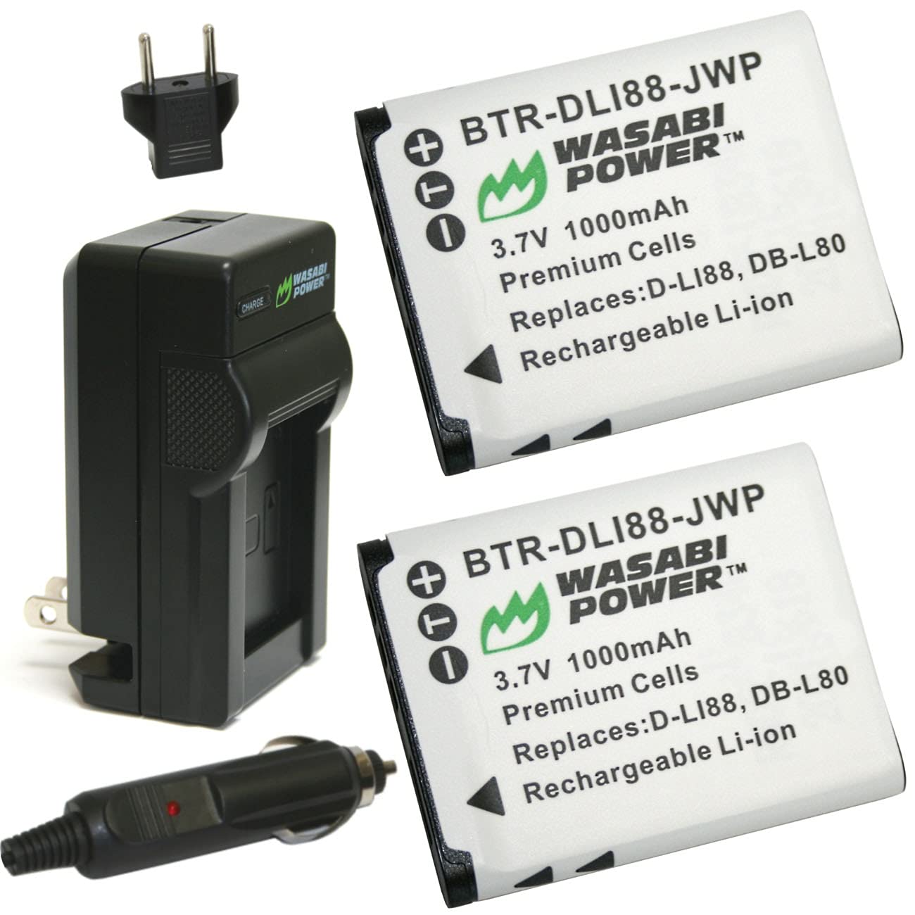 Wasabi Power Battery (2-Pack) and Charger for Panasonic VW-VBX070 and Panasonic HM-TA2, HM-TA20, HX-DC1, HX-DC2, HX-DC3, HX-DC10, HX-DC15, HX-WA10