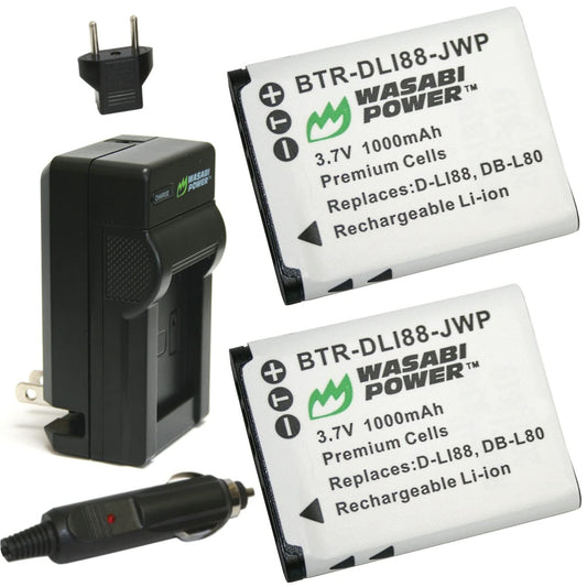 Wasabi Power Battery (2-Pack) and Charger for Panasonic VW-VBX070 and Panasonic HM-TA2, HM-TA20, HX-DC1, HX-DC2, HX-DC3, HX-DC10, HX-DC15, HX-WA10
