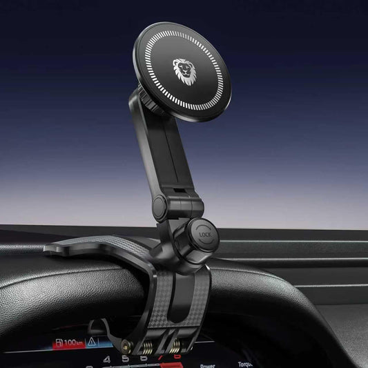 JunDa Universal 360-Degree Rotating Car Phone Holder, Multifunctional Dashboard Phone Mount with Clip for All Smartphones, Secure Flexible Grip